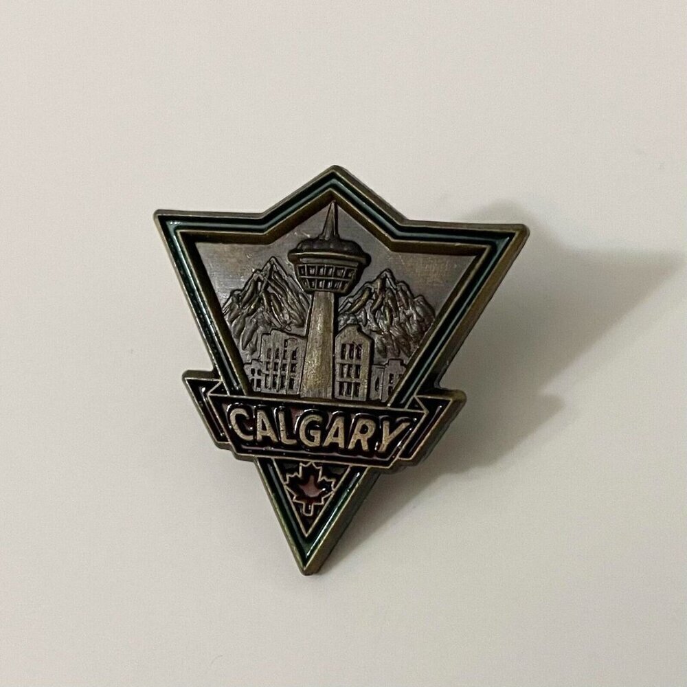 Vtg Calgary Canada Pin Crazy Canuck
